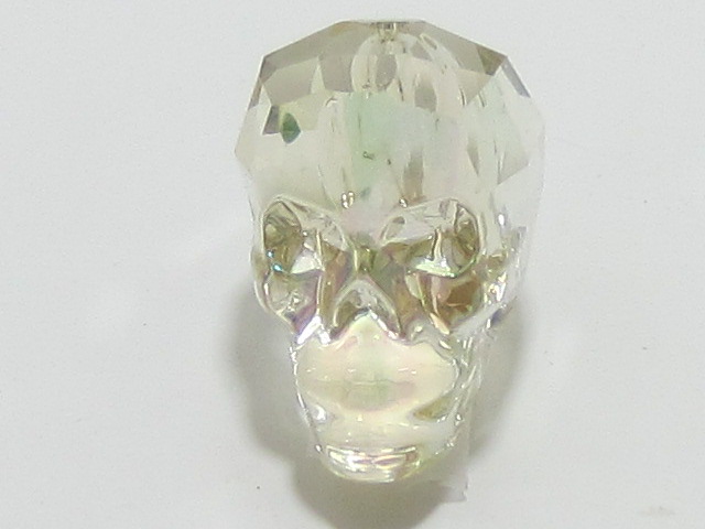 2pcs. 13mm  SKULL LUMINOUS GREEN BEAD European Rhinestones